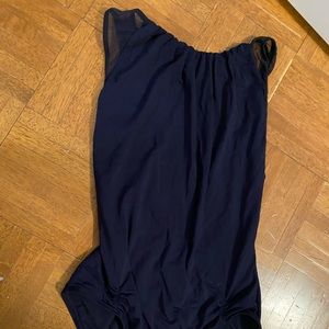 Carmen Marco Valvo navy blue swimsuit